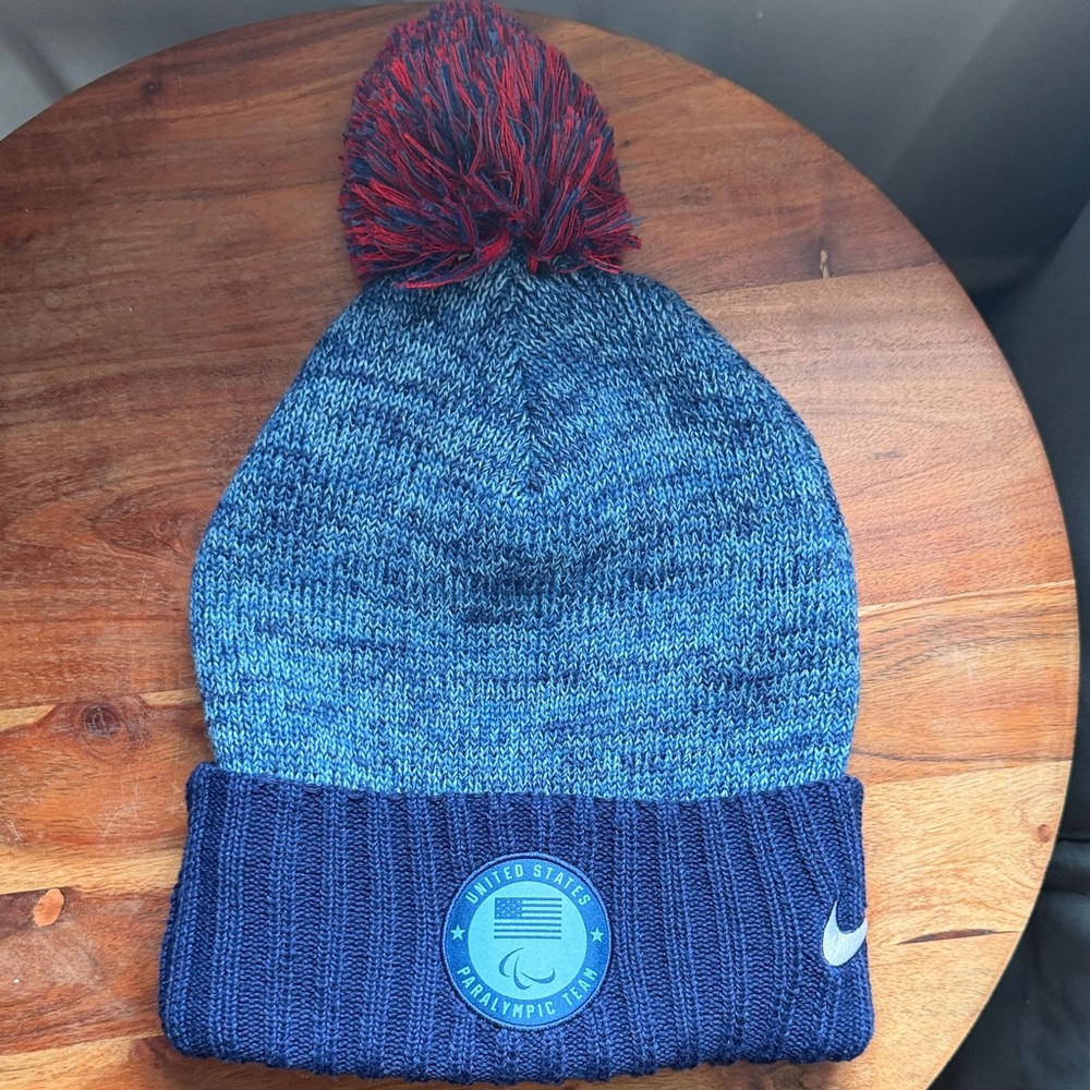 Nike Navy and Red Pom Hat